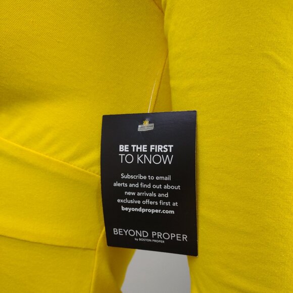 NWT Boston Proper yellow twisted V-Neck casual long sleeve blouse ladies XXS - Picture 6 of 8